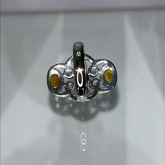 NWOT Genuine Ethiopian Opal Blue Topaz Gemstone Sterling Silver Ring Bohemian - Picture 6 of 11